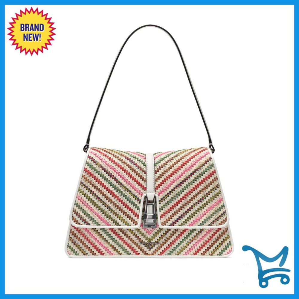 Structured Chic Turnlock Closure Shoulder Bag For… - image 1